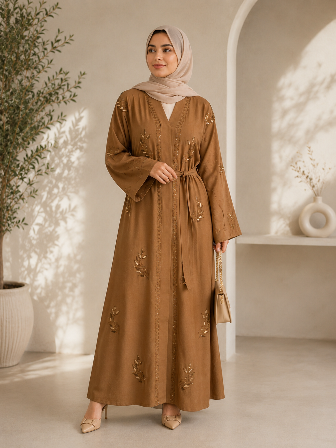 Desert Bloom Belted Abaya